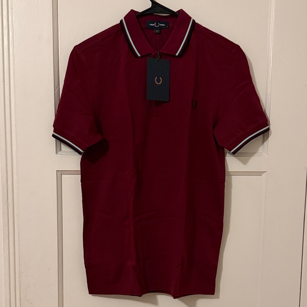 Fred Perry Twin Tipped Men's Burgundy Polo Shirt
